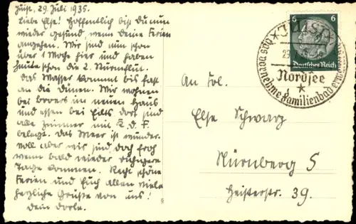 Ansichtskarte Juist Strand Dünen 1935