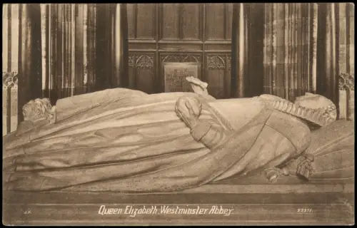 Postcard London Queen Elizabeth Westminster Abbey 1927