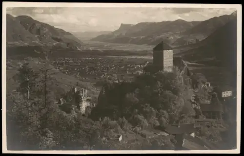 Cartolina Meran Merano Castel Tirolo Stadt Fotokarte 1924
