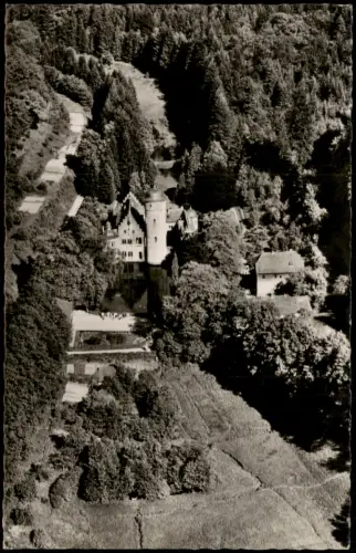 Ansichtskarte Mespelbrunn Luftbild Schloß 1961