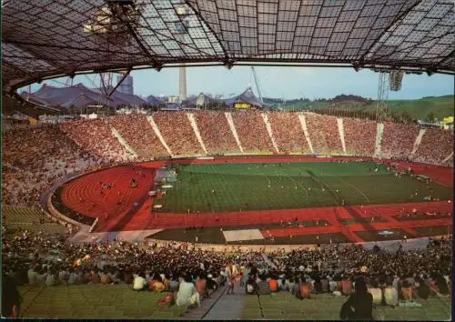 Ansichtskarte Milbertshofen-München Olympiapark Stadion Wettkampf 1976