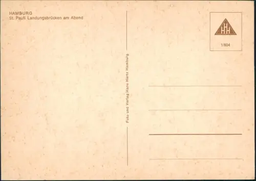 Ansichtskarte St. Pauli-Hamburg St. Pauli Landungsbrücken am Abend 1978