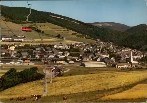 Ansichtskarte Willingen (Upland) Stadt Fabrik Sessellift 1974
