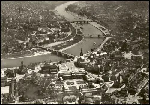 Dresden Luftbild von Oben, Altstadt und Neustadt g1945/1978