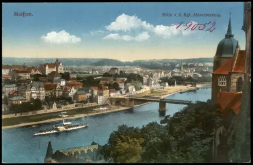 Ansichtskarte Meißen Fernblick v. d. Kgl. Albrechtsburg 1915