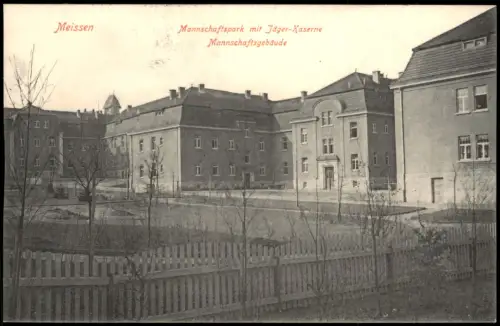Meißen Mannschaftspark mit Jäger-Kaserne Mannschaftsgebäude 1915