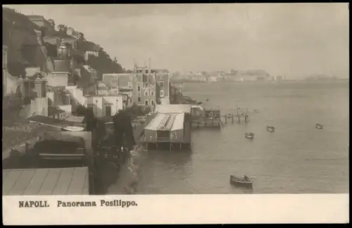 Cartolina Neapel Napoli Panorama Posilippo - Fotokarte 1909