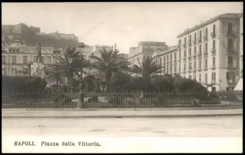 Cartolina Neapel Napoli Piazza della Vittoria - Fotokarte 1909