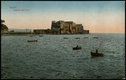 Cartolina Neapel Napoli Castello dell' Ovo, Angler 1914