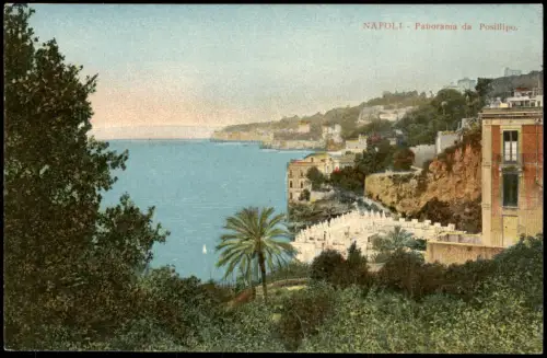 Cartolina Neapel Napoli Panorama da Posillipo. Naples 1913