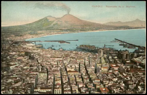 Cartolina Neapel Napoli Panorama da S. Martino - Naples 1914