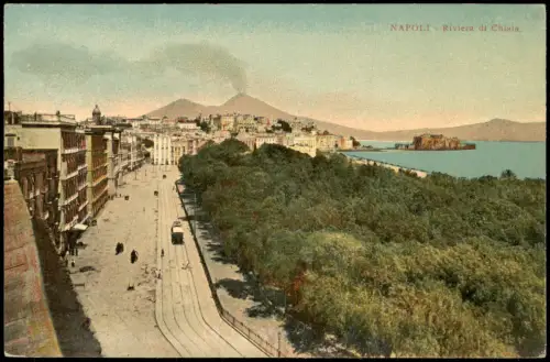 Cartolina Neapel Napoli Riviera di Chiaia. 1913