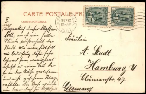 Postcard Québec Montmorency - La Chûte. Waterfall 1915 Canada