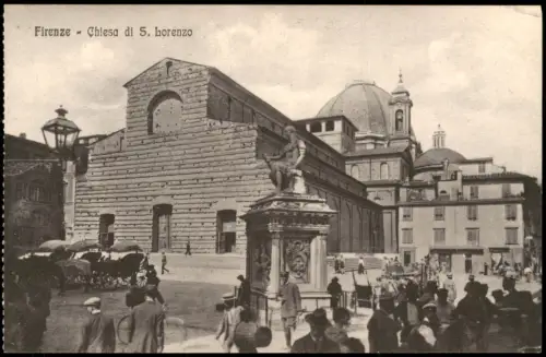 Cartolina Florenz Firenze Kirche Chiesa di S. Lorenzo 1910