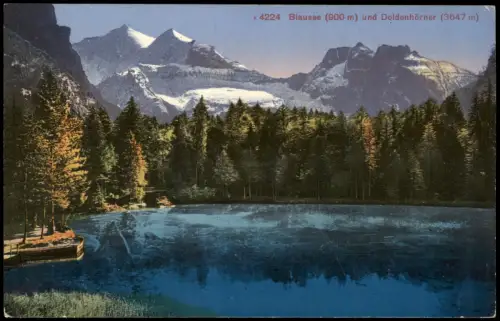 Ansichtskarte Kandersteg Blausee und Doldenhörner 1914