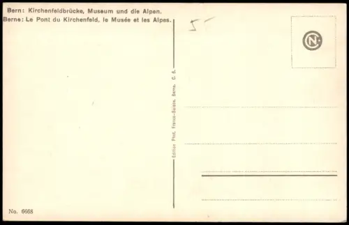 Bern (Schweiz) Berne Kirchenfeldbrücke, Museum und die Alpen 1913