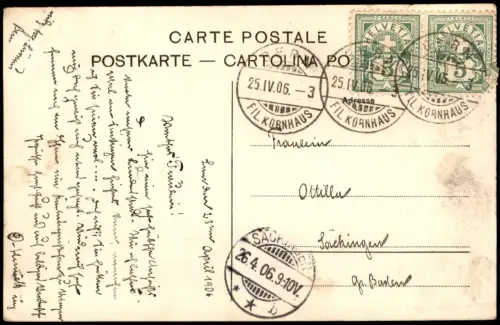 Ansichtskarte Bern (Schweiz) Berne Stadt Brücke und Alpen 1906