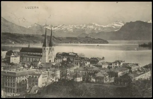 Ansichtskarte Luzern Lucerna Stadtpartie 1906