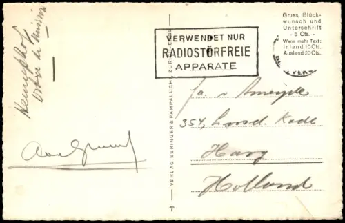 Ansichtskarte Zürich Stadtpartie und Alpen - Fotokarte 1956