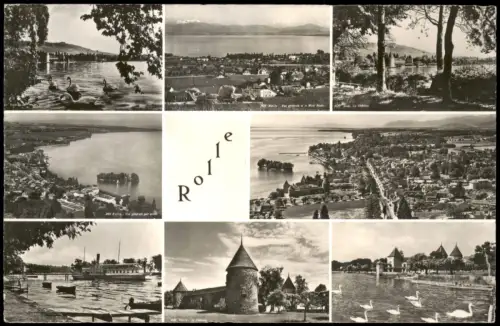 Ansichtskarte Rolle VD Mehrbild Hafen Dampfer Luftbilder MB 1963