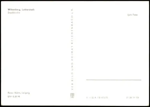 Ansichtskarte Lutherstadt Wittenberg Stadtkirche zur DDR-Zeit, Autos 1975