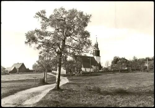 Schellerhau-Altenberg (Erzgebirge Dippoldiswalde Partie a.d. Kirche DDR AK 1981