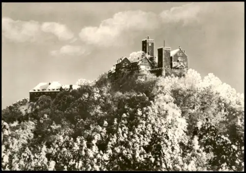 Ansichtskarte Eisenach DDR Karte Wartburg im Schnee 1970
