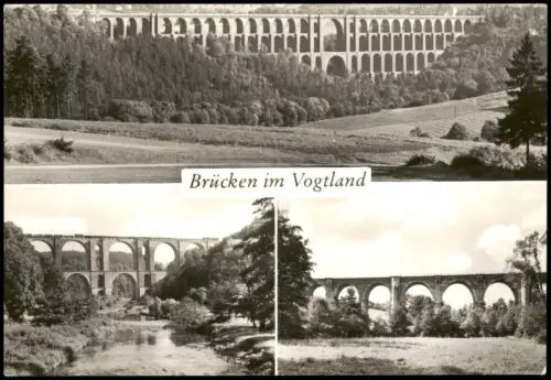 Ansichtskarte .Vogtland DDR Mehrbildkarte mit 3 Brücken im Vogtland 1983