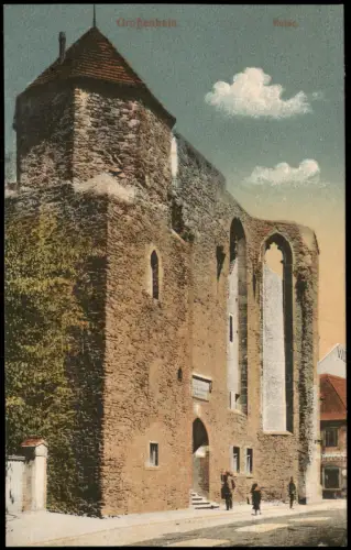 Ansichtskarte Großenhain Partie an der Ruine 1917