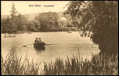 Ansichtskarte Bad Elster Gondelteich Ruderer Pavillon 1915