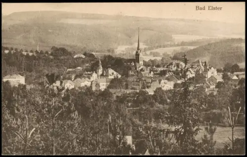 Ansichtskarte Bad Elster Stadtblick mit Kirche 1917