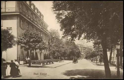 Ansichtskarte Bad Elster Straßenpartie 1917