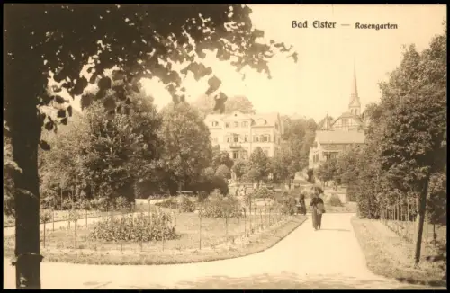 Ansichtskarte Bad Elster Rosengarten Stadtvilla Kirche 1916