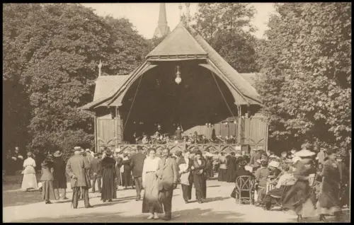 Ansichtskarte Bad Elster Konzertmuschel Konzert belebt 1917