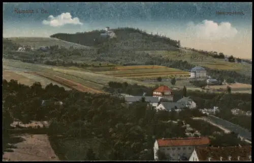 Ansichtskarte Kamenz Kamjenc Blick auf dem Hutberg, Stadthäuser 1917