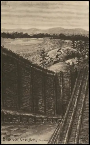 .Russland Россия Blick vom Grenzberg. Russland Militaria WK1 1917