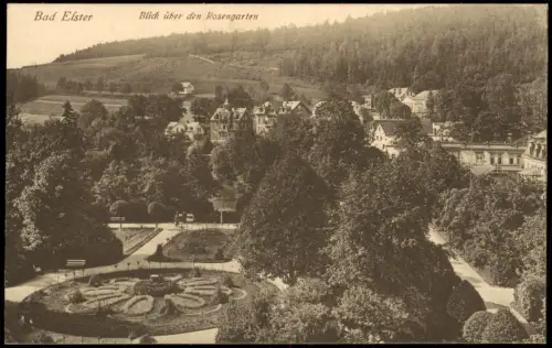 Ansichtskarte Bad Elster Blick über den Rosengarten 1917