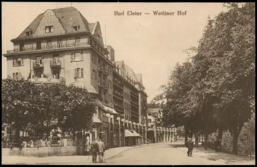 Ansichtskarte Bad Elster Wettiner Hof Straßenpartie 1917