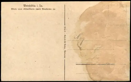 Ansichtskarte Weinböhla Blick vom Albertturm nach Niederau zu 1917