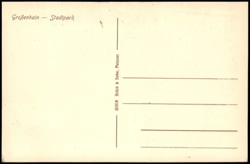 Ansichtskarte Großenhain Stadtpark - Anlagen 1917