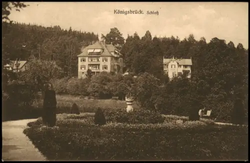 Ansichtskarte Königsbrück Kinspork Partie am Schloß Oberlausitz 1916