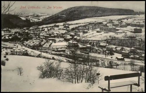 Ansichtskarte Bad Gottleuba-Berggießhübel Stadt im Winter 1915
