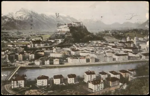 Ansichtskarte Salzburg Stadtpartie Häuser 1912