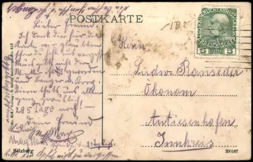 Ansichtskarte Salzburg Stadtpartie Häuser 1912