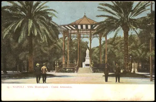 Cartolina Neapel Napoli Villa Municipale Cassa Armonica. 1909