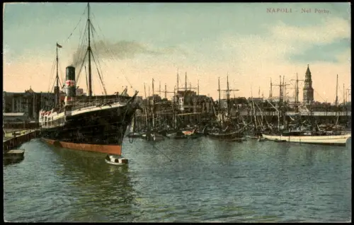 Cartolina Neapel Napoli Hafen Nel Porto - Dampfer 1909