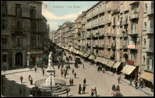 Cartolina Neapel Napoli Via Roma 1909