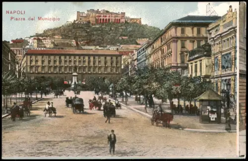 Cartolina Neapel Napoli Piazza del Municipio 1912