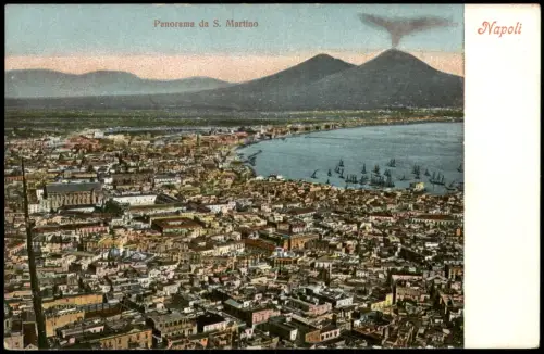 Cartolina Neapel Napoli Panorama da S. Martino - Vesuv 1913