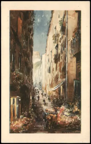 Cartolina Neapel Napoli Gradoni di Chiaia Naples Gradoni of Chiaia 1926